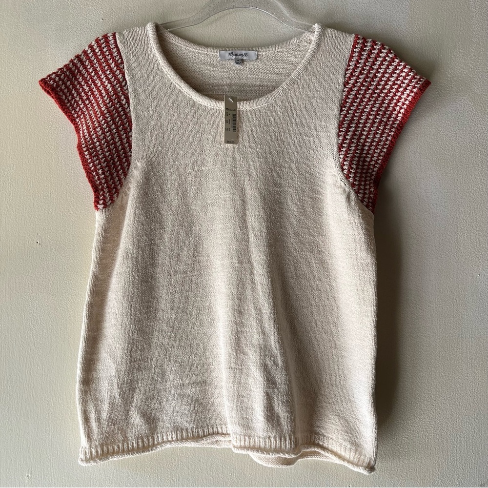 NWT Madewell Kimble Stripe-Sleeve Sweater